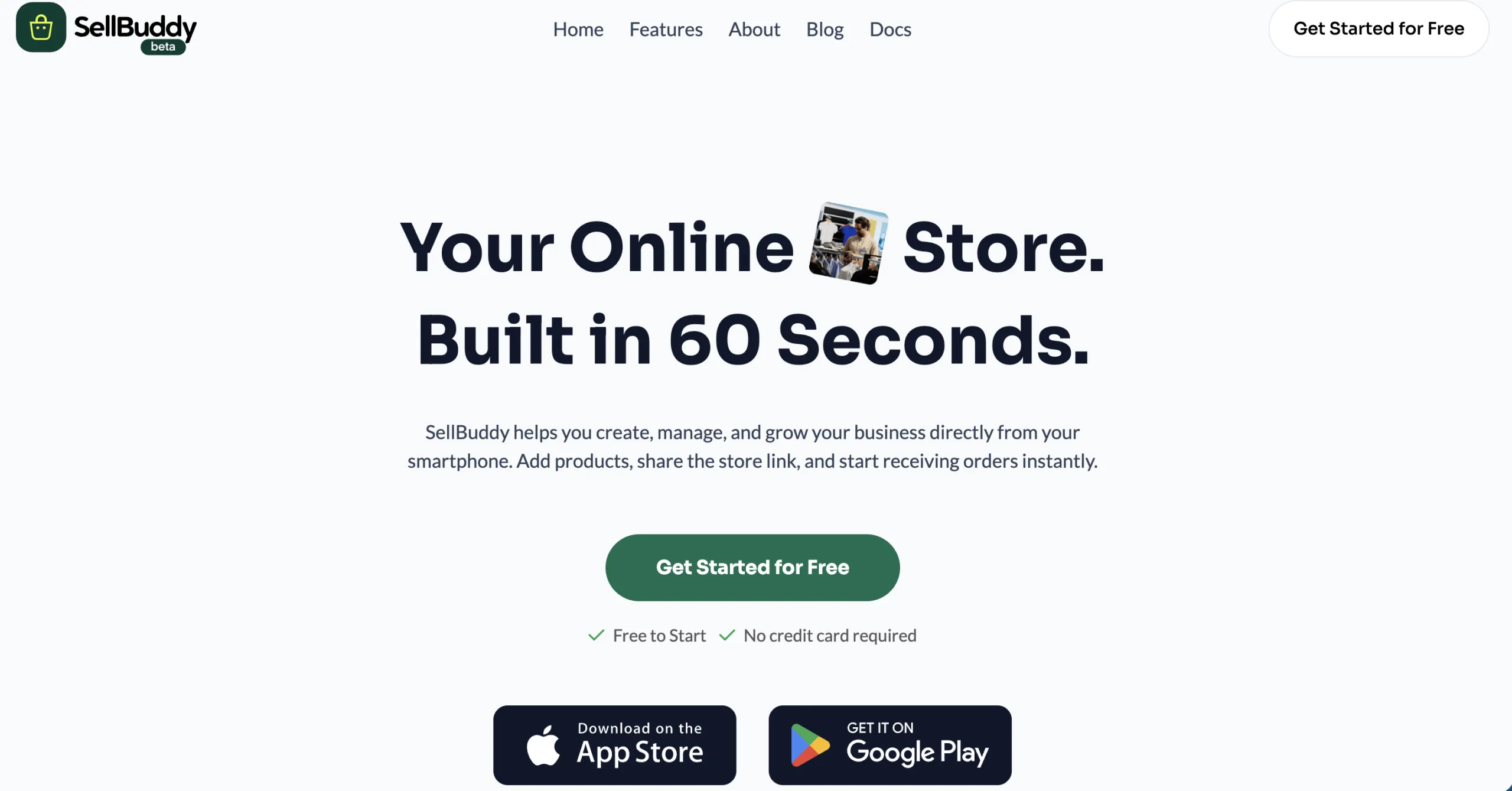 This is a screenshot of SellBuddy homepage