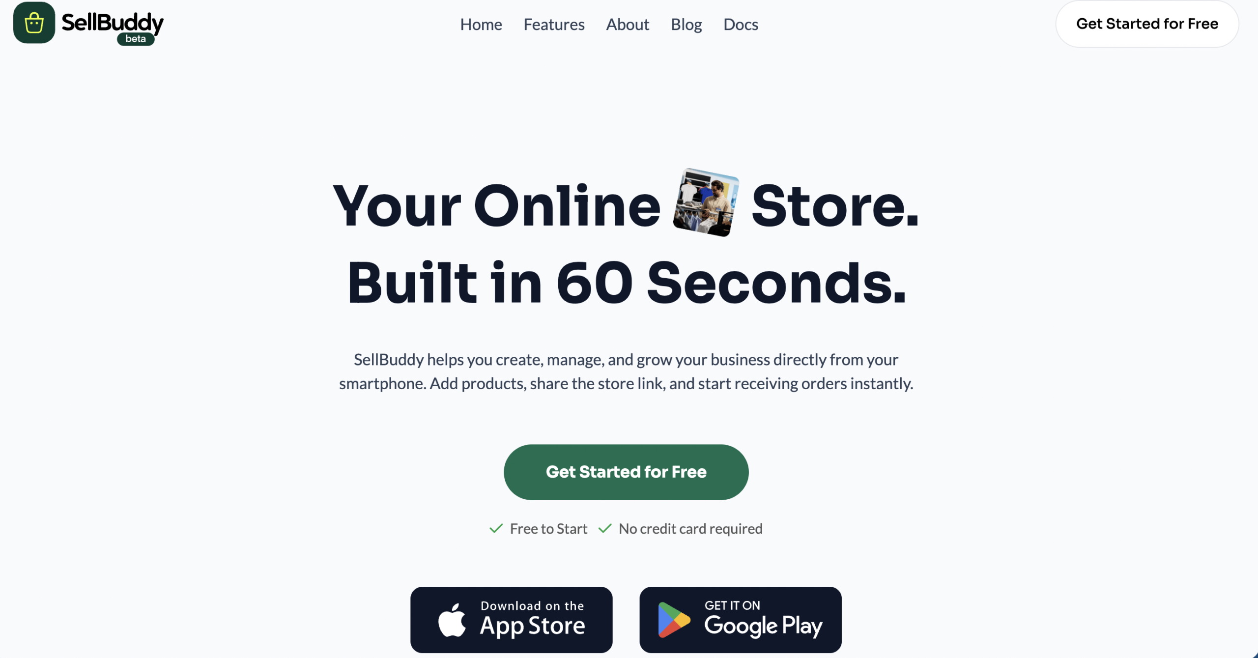This is a screenshot of SellBuddy homepage